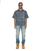 Mens Halftime Ss Duke Jersey Black Fade Boxy Fashion Tops - Grey