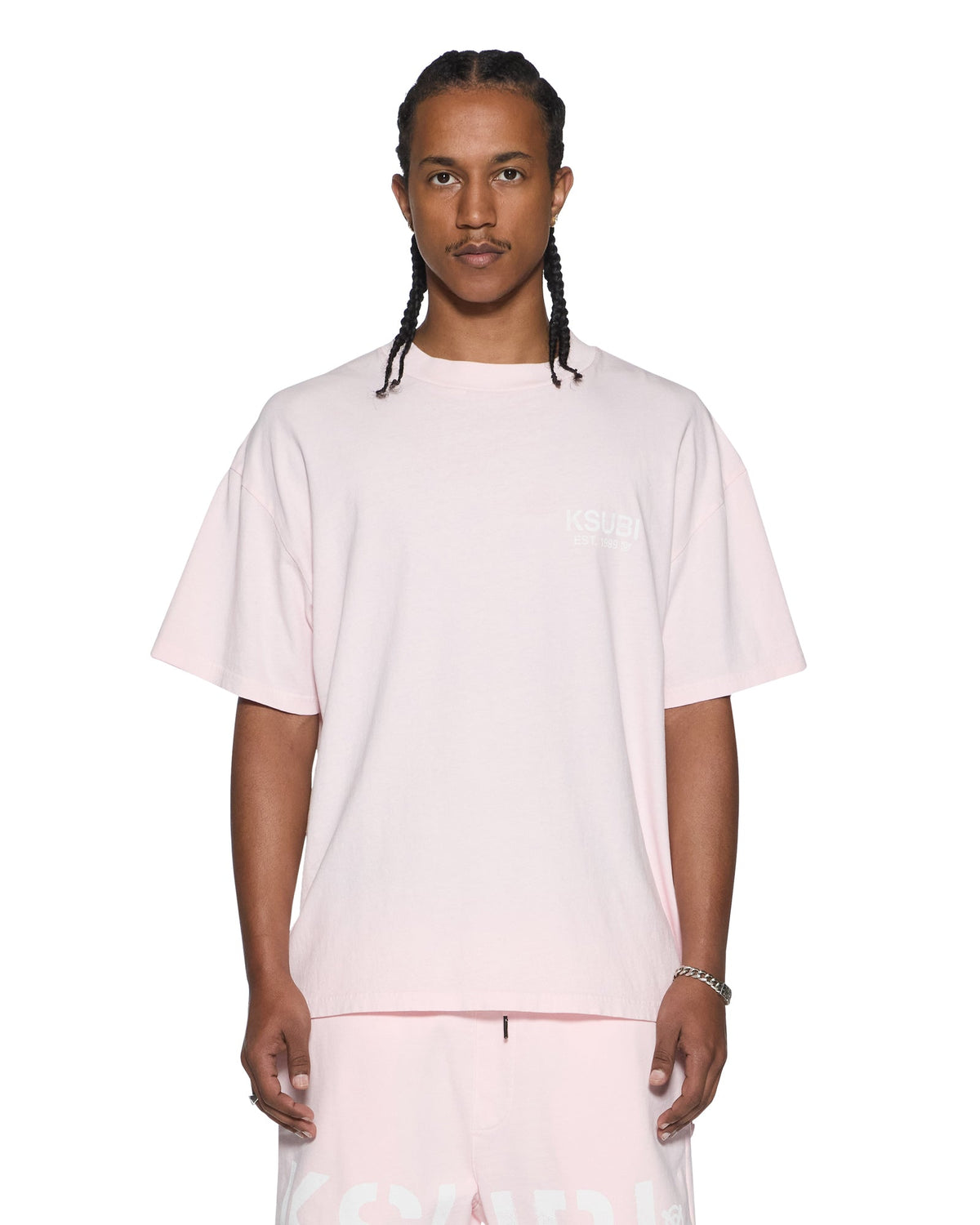 Mens Intruder Ekcess Ss Tee Quartz Fade Oversized Tees - Pink