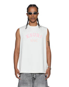 Mens Laybel Ekcess Cut Off Tee Tru White Oversized Tees - White