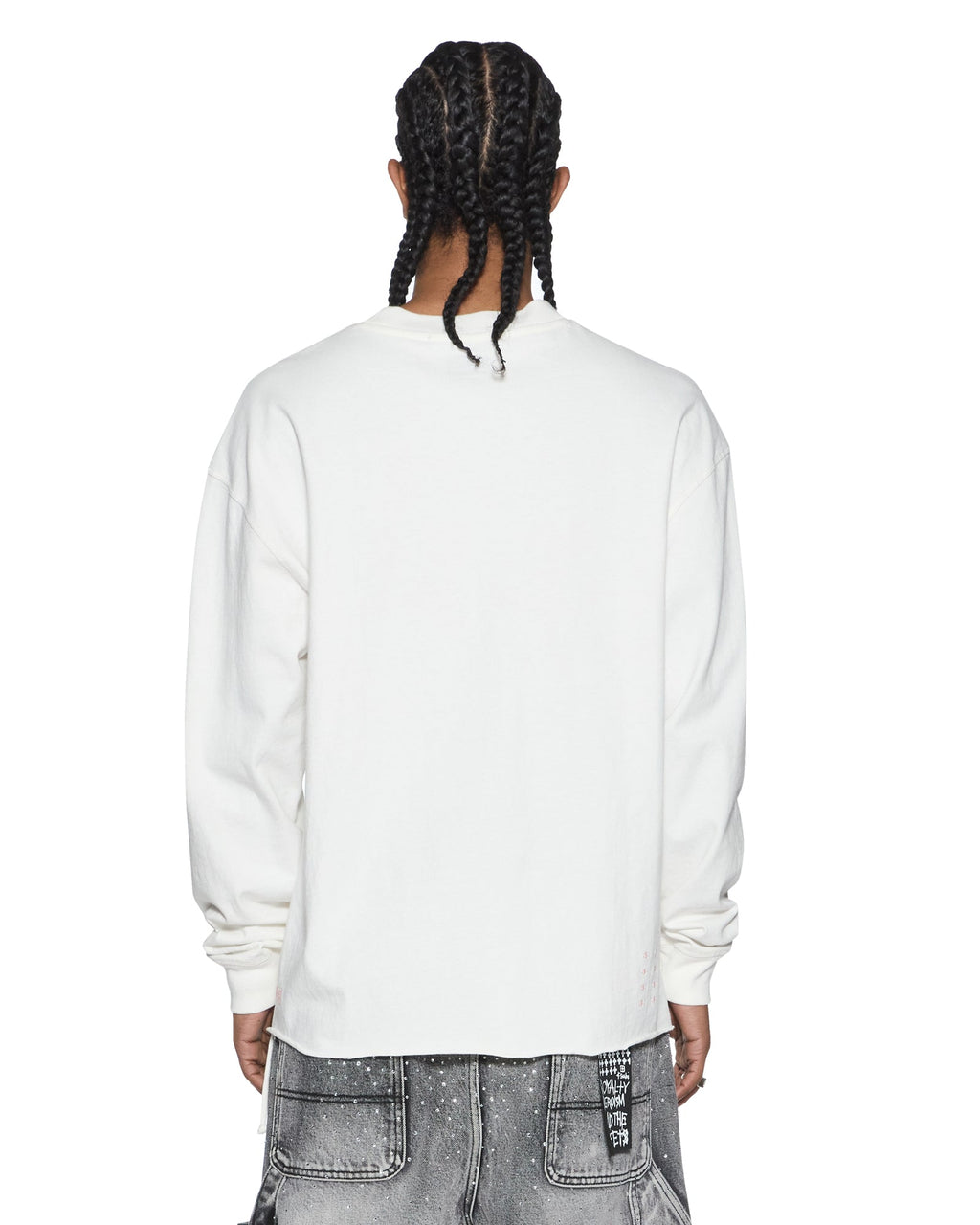 Mens Laybel Ekcess Ls Tee Tru White Oversized Tees - White