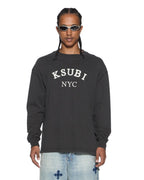 Mens Laybel Ekcess Ls Tee Washed Black Oversized Tees - Grey