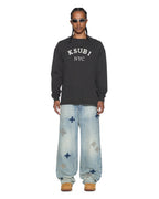 Mens Laybel Ekcess Ls Tee Washed Black Oversized Tees - Grey