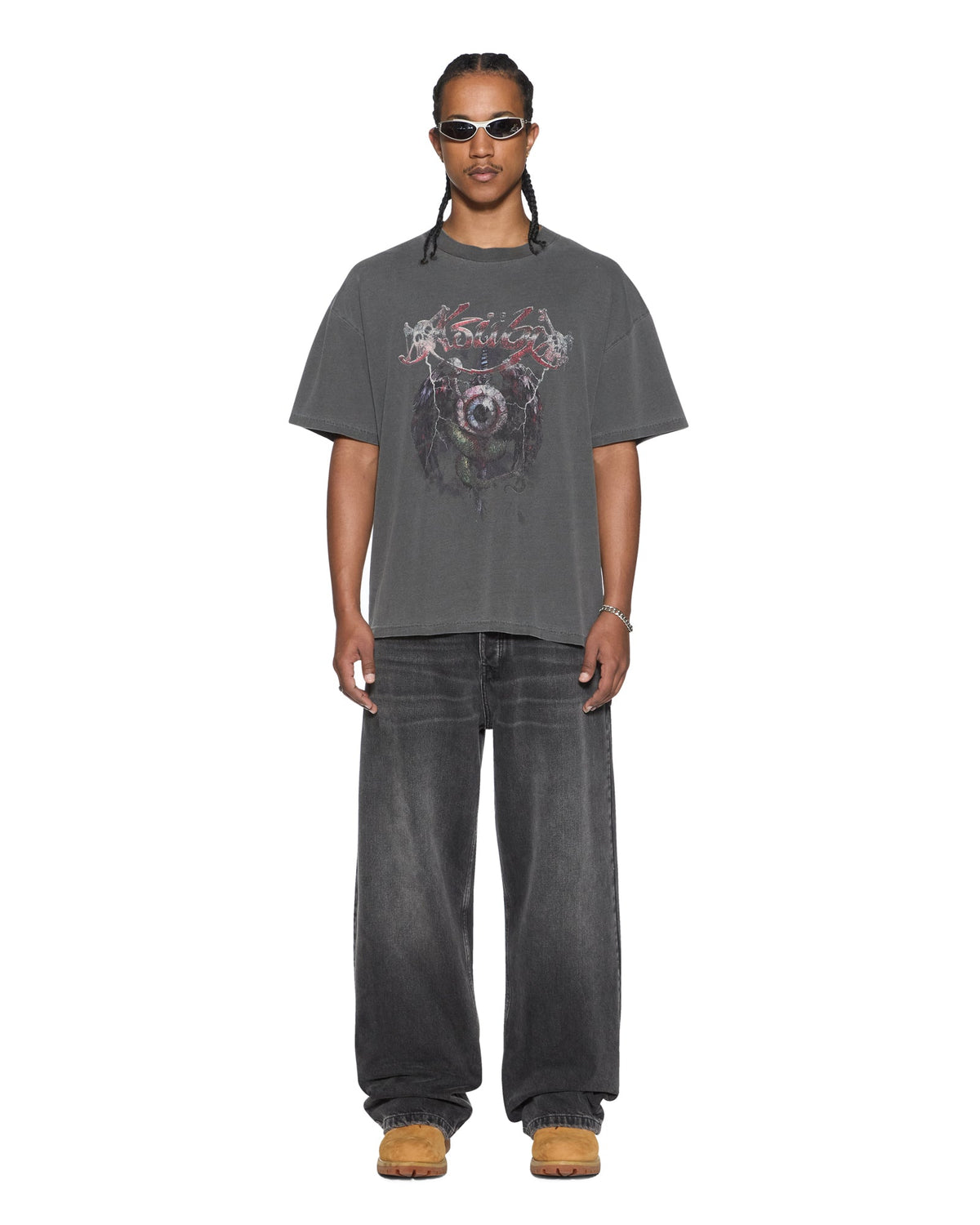 Mens Legend Ekcess Ss Tee Charcoal Oversized Tees - Grey