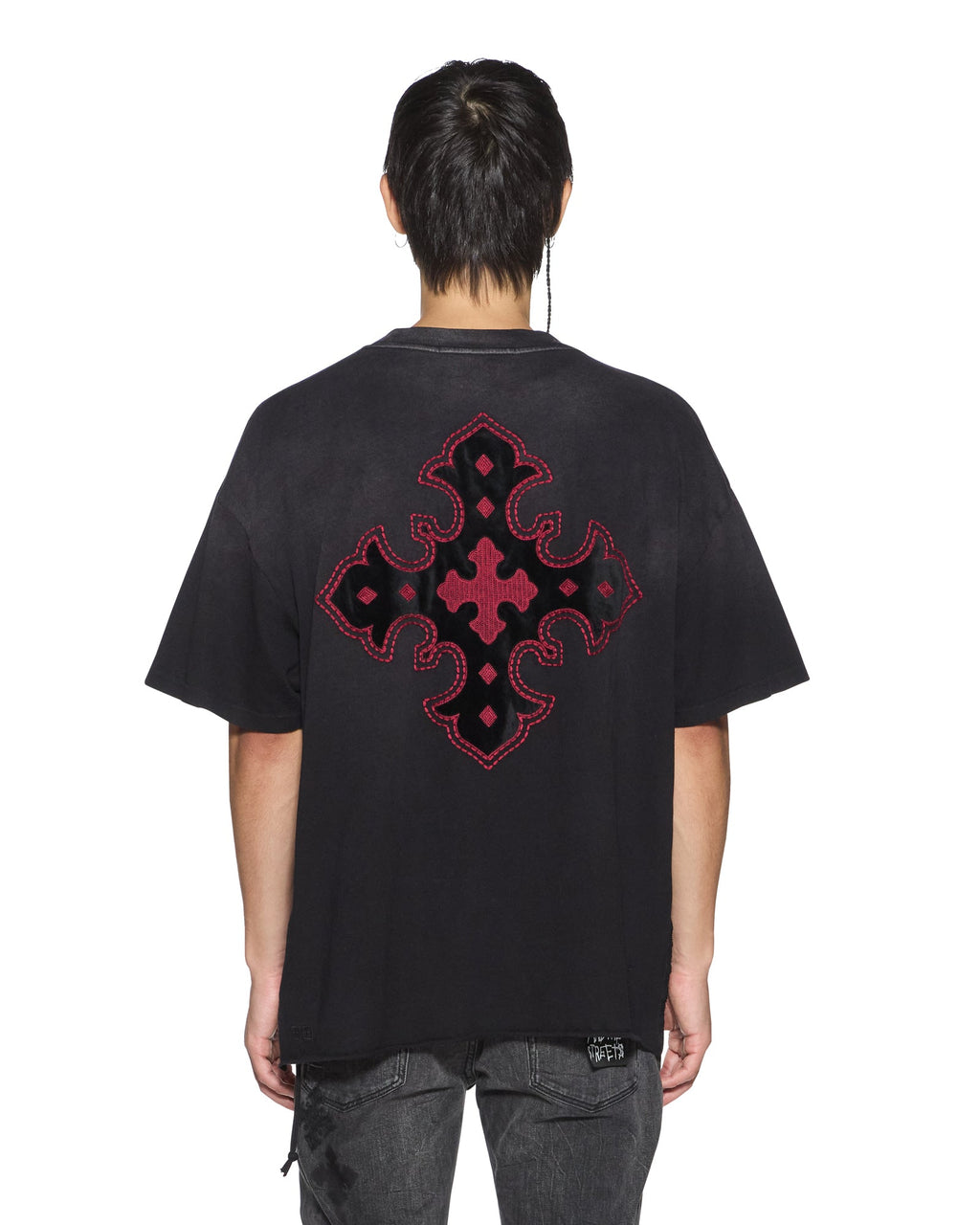 Mens Paise Ekcess Ss Tee Black Fade Oversized Tees - Grey