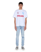 Mens Rugged Ekcess Ss Tee White/red Oversized Tees - White