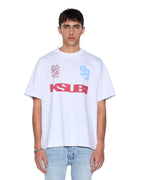Mens Rugged Ekcess Ss Tee White/red Oversized Tees - White