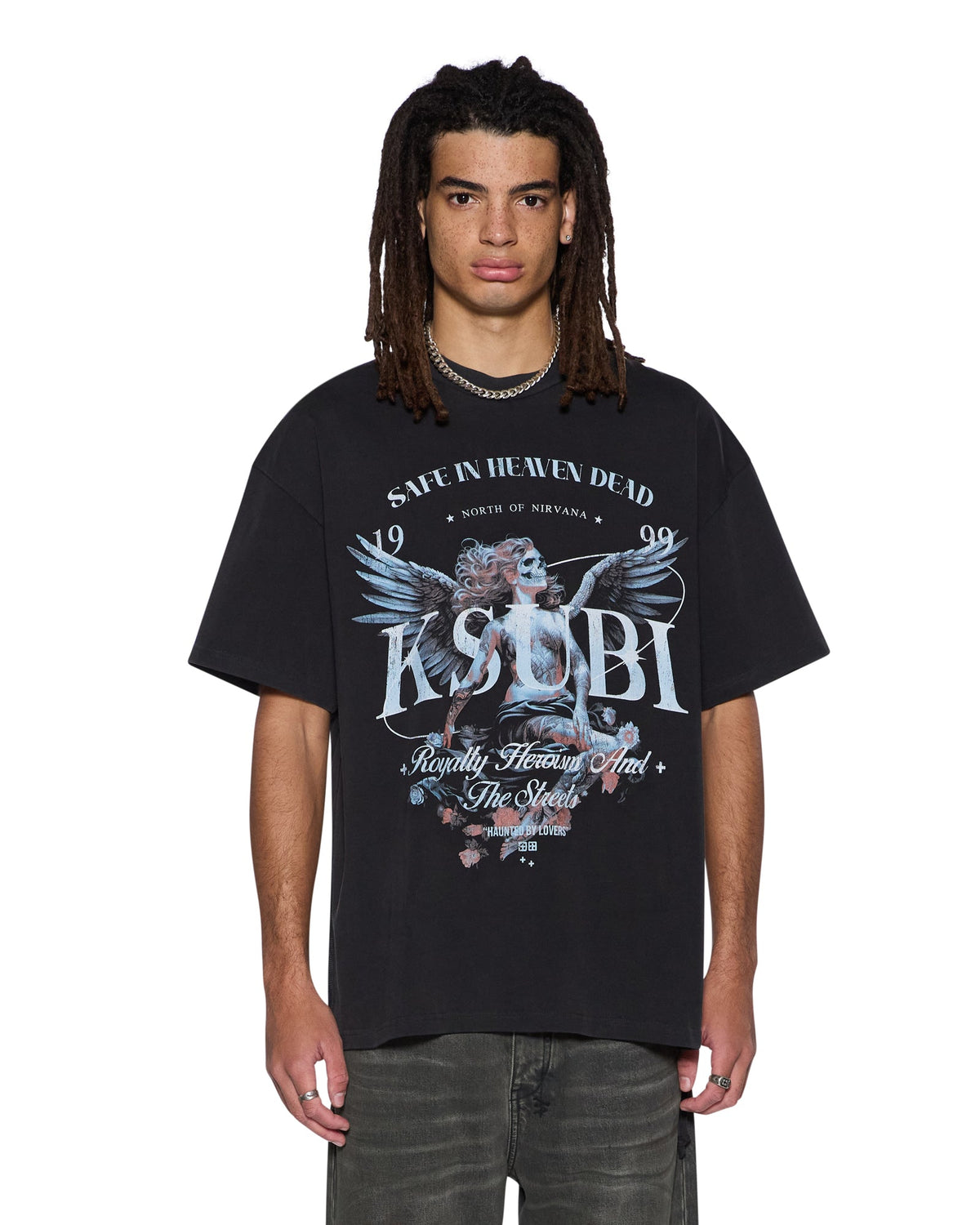 Mens Spirit Ekcess Ss Tee Acid Black Oversized Tees - Grey