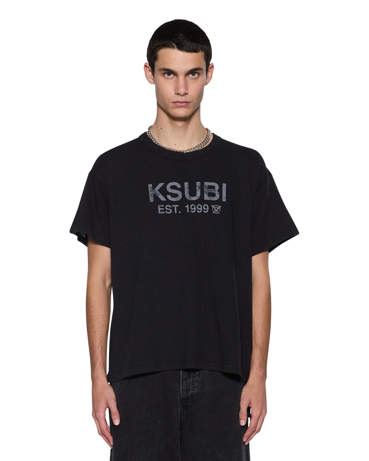 Mens State Slub Sid Ss Tee Black Regular Tees - Black