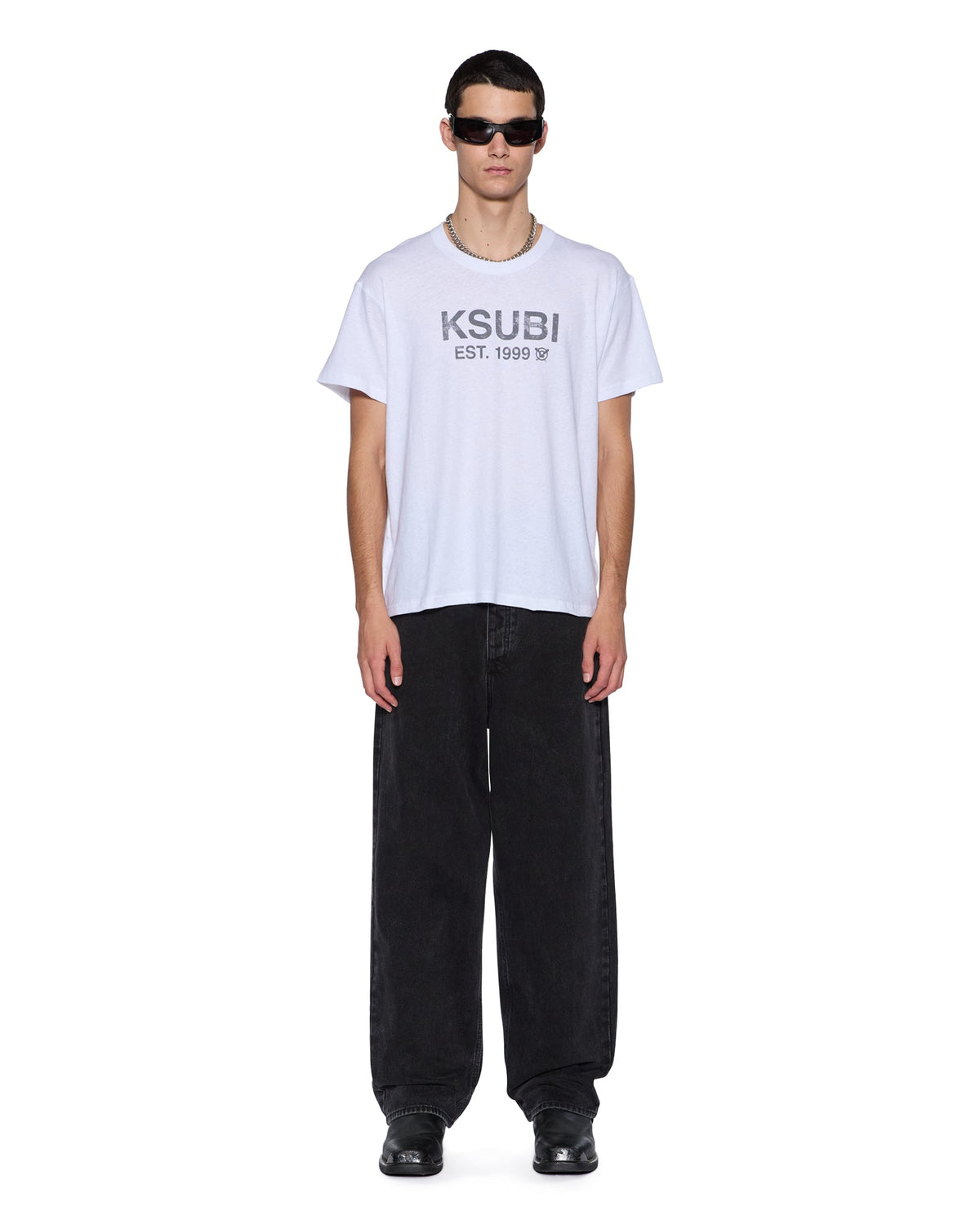 Mens State Slub Sid Ss Tee White Regular Tees - White