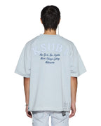 Mens Stellar Ekcess Ss Tee Ice Mist Oversized Tees - Blue