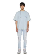 Mens Stellar Ekcess Ss Tee Ice Mist Oversized Tees - Blue