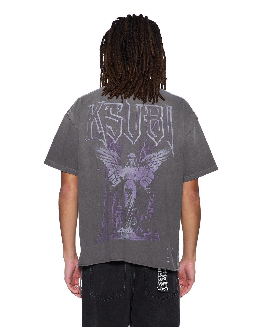 Mens Utopia Angel Ekcess  Ss Tee Charcoal Oversized Tees - Grey