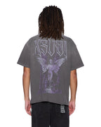 Mens Utopia Angel Ekcess  Ss Tee Charcoal Oversized Tees - Grey