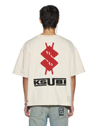Mens Zoom Halen Ss Tee Ecru Boxy Tees - Beige