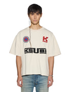 Mens Zoom Halen Ss Tee Ecru Boxy Tees - Beige