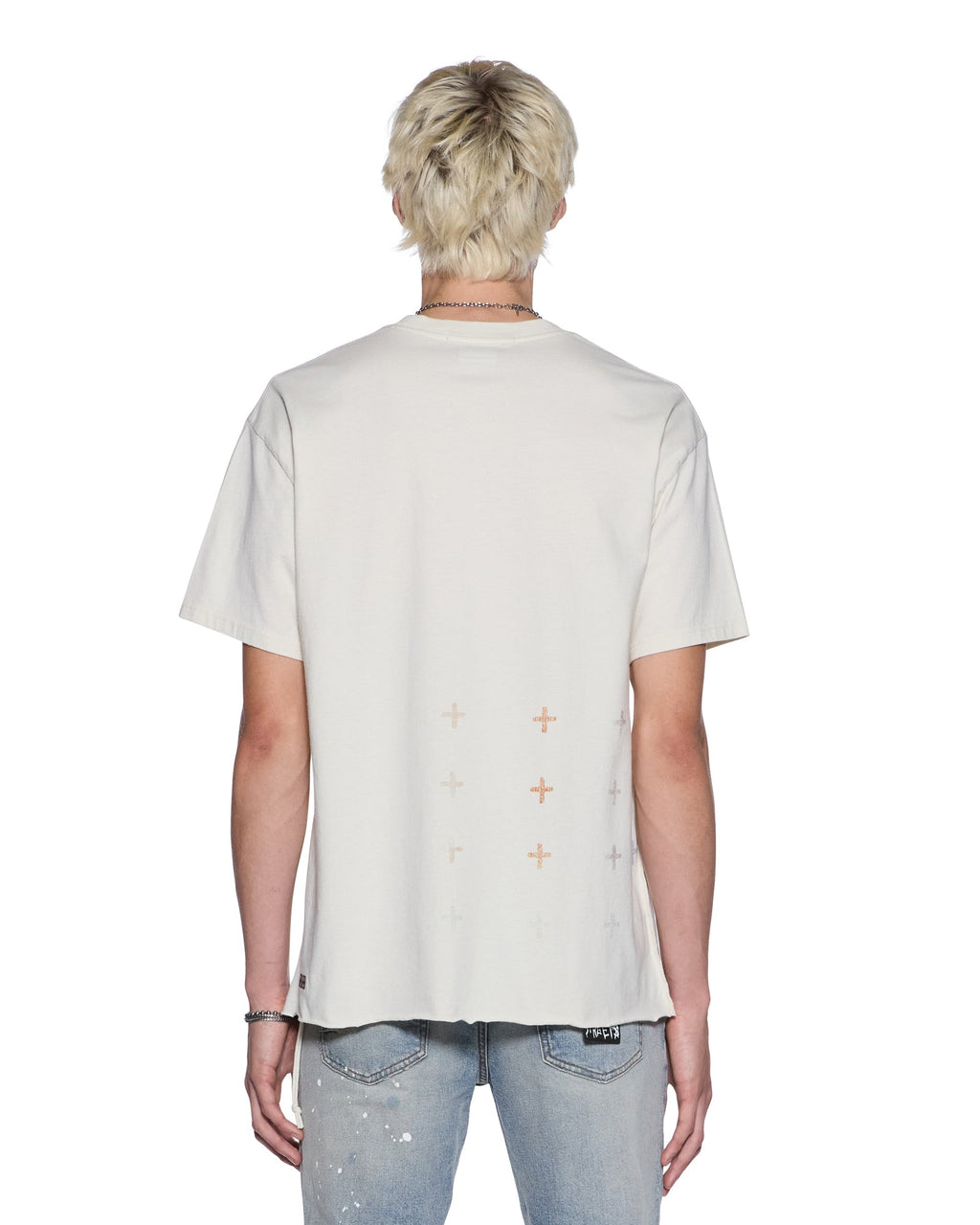 Mens Death Snake Biggie Ss Tee Antique White Oversized Tees - White