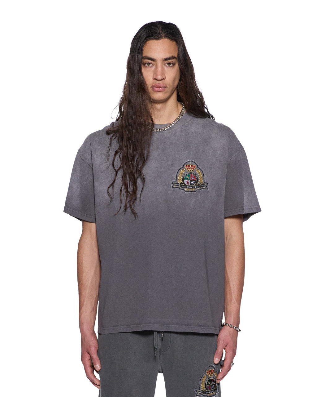 Mens Krest Ekcess Ss Tee Charcoal Oversized Tees - Grey