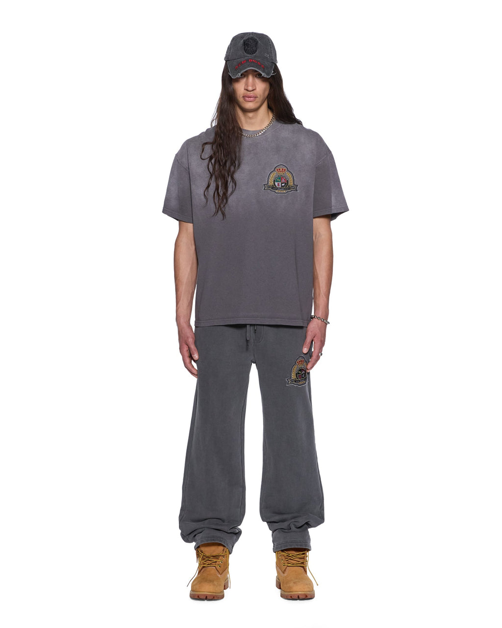 Mens Krest Ekcess Ss Tee Charcoal Oversized Tees - Grey