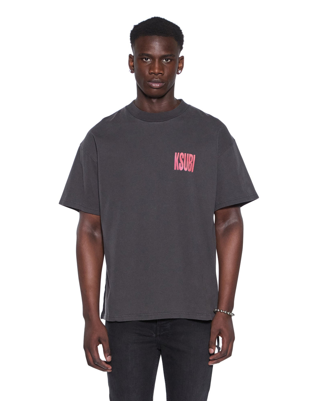 Mens Panthera Ekcess Ss Tee Faded Black Oversized Tees - Black