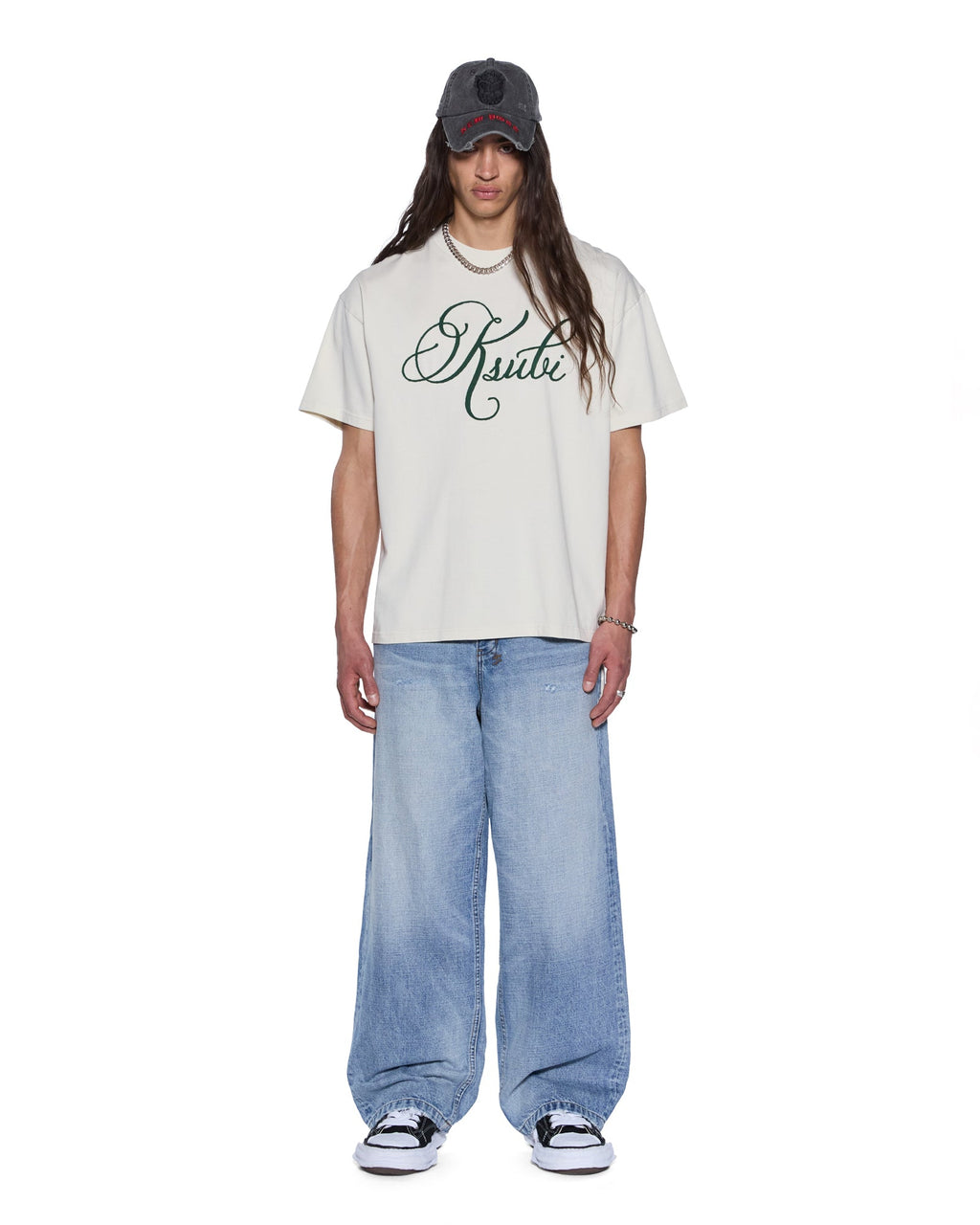Mens Prestige Biggie Ss Tee Antique White Oversized Tees - White