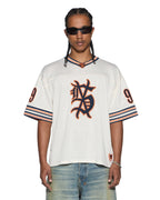 Mens Bolter Mesh Ss Duke Jersey Ecru Boxy Fashion Tops - Beige