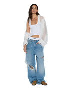 Womens Origin Tank Garter White Fitted Fashion Tops - White