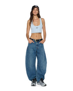 Womens Sott Origin Crop Tank Ice Mist Fitted Fashion Tops - Blue
