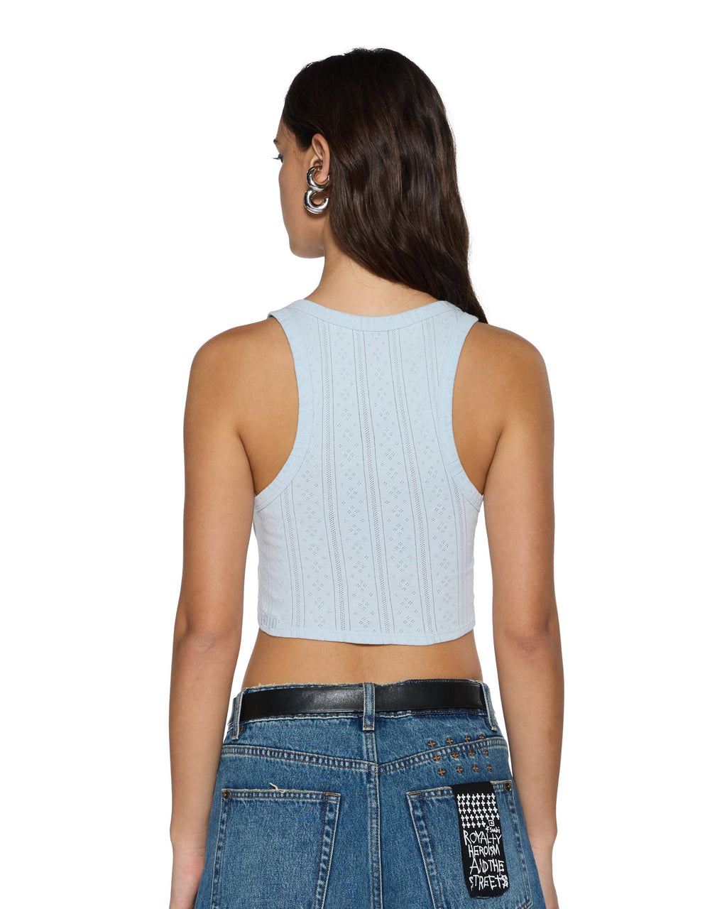 Womens Sott Origin Crop Tank Ice Mist Fitted Fashion Tops - Blue