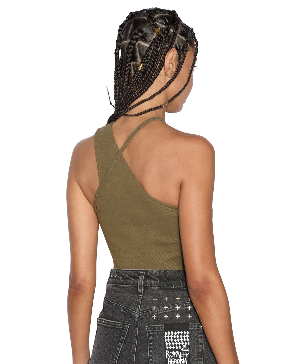 Womens Score Tank Khaki Fitted Tees - Khaki