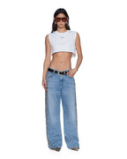 Womens Labels Crop Tank White Slim Tees - White