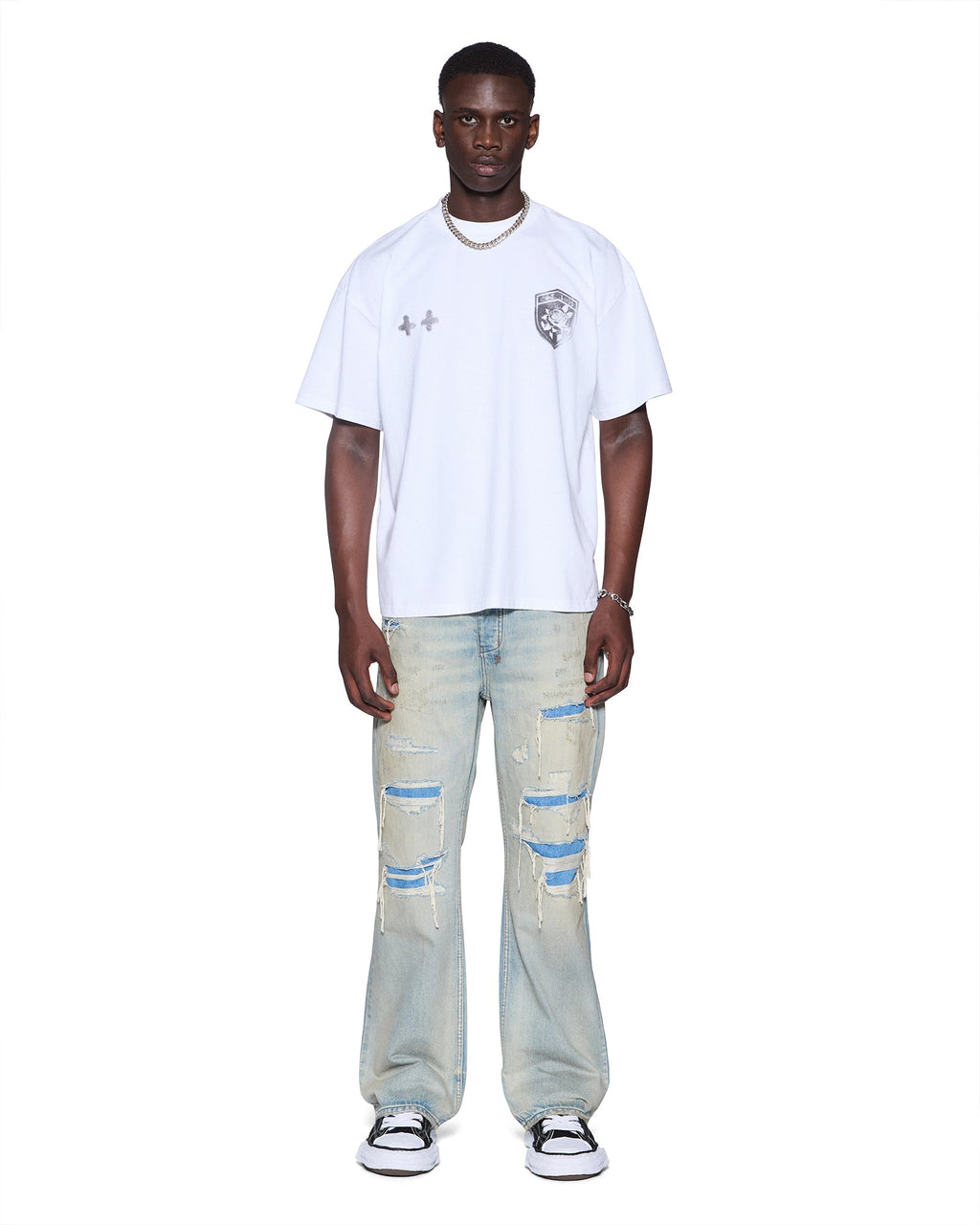 Mens Cherub Halen Ss Tee White Baggy Tees - White