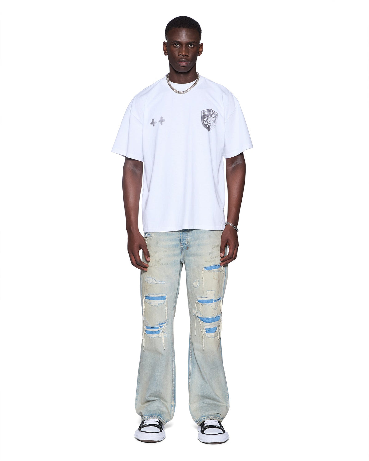 Mens Cherub Halen Ss Tee White Baggy Tees - White