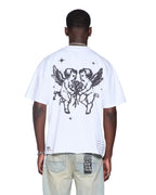 Mens Cherub Halen Ss Tee White Baggy Tees - White