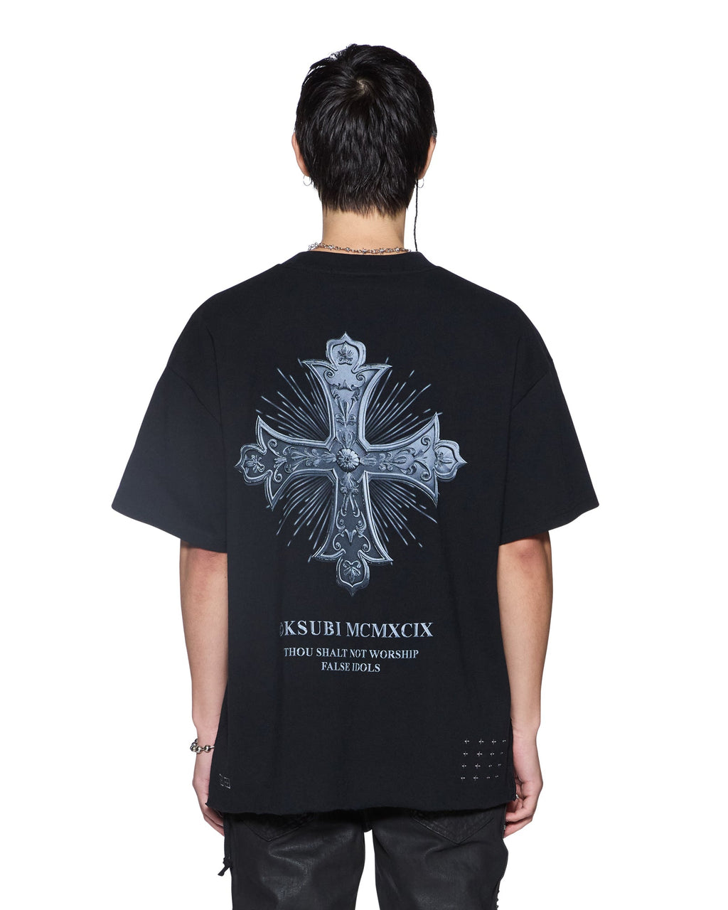Mens False Idols Ekcess Ss Tee Jet Black Oversized Tees - Black