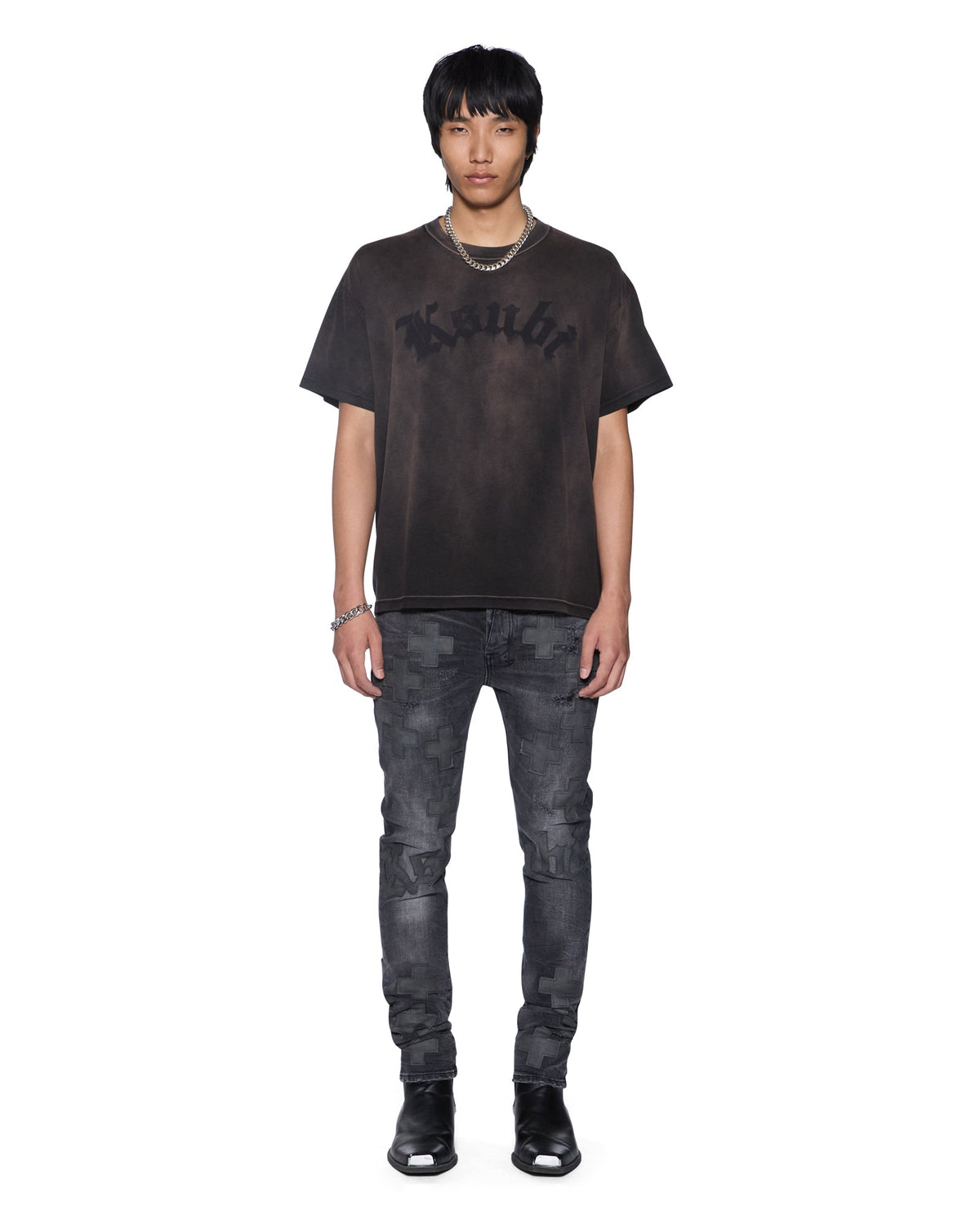 Mens Idols Sid Ss Tee Sunfade Slim Tees - Grey