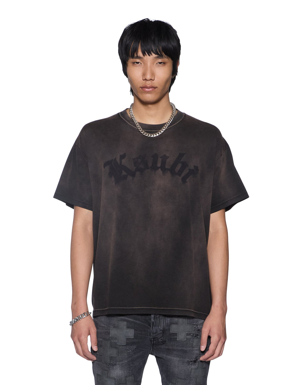 Mens Idols Sid Ss Tee Sunfade Slim Tees - Grey