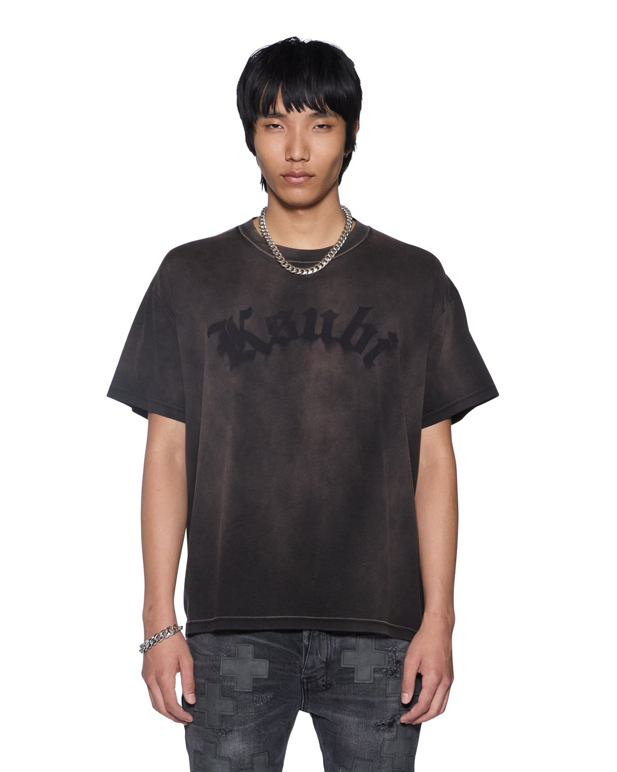 Mens Idols Sid Ss Tee Sunfade Slim Tees - Grey