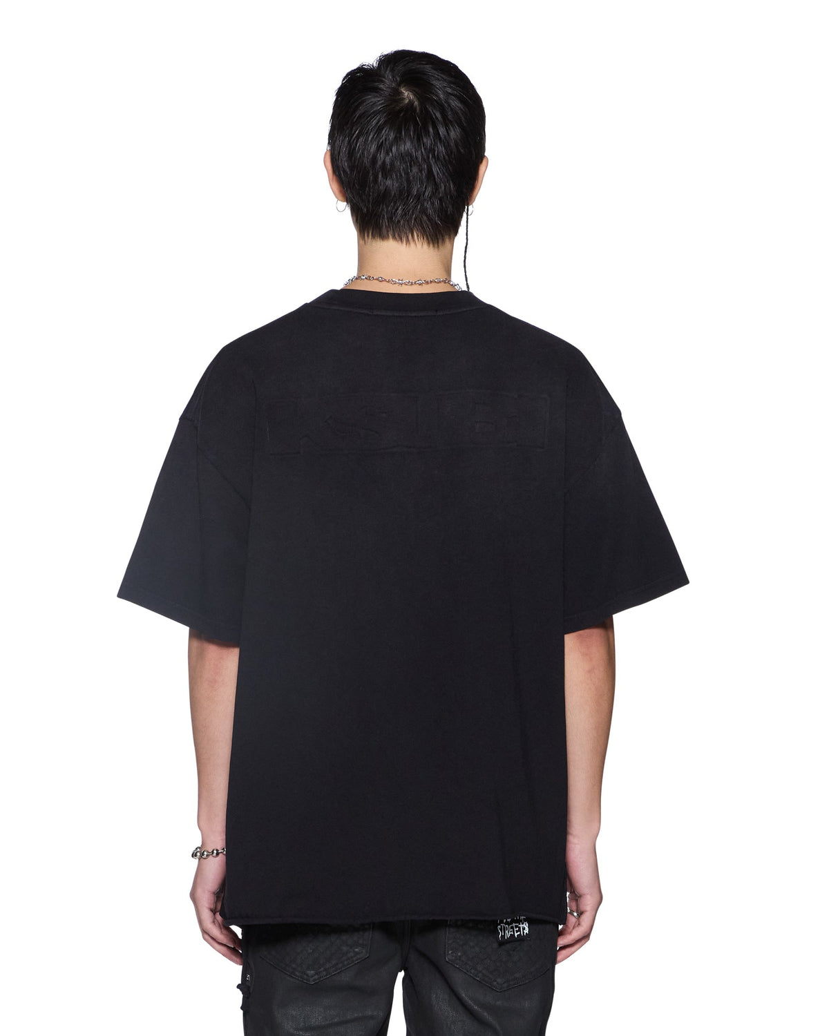 Mens Intruder Ekcess Ss Tee Jet Black Oversized Tees - Black