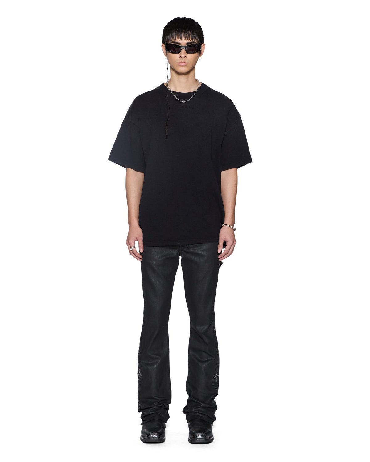 Mens Intruder Ekcess Ss Tee Jet Black Oversized Tees - Black