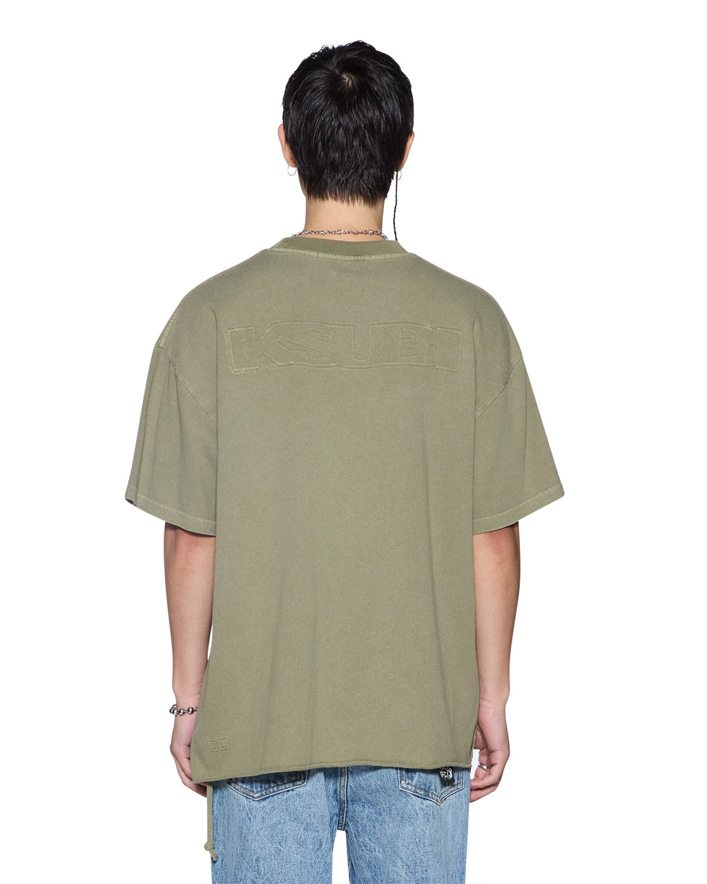 Mens Intruder Ekcess Ss Tee Militant Oversized Tees - Khaki