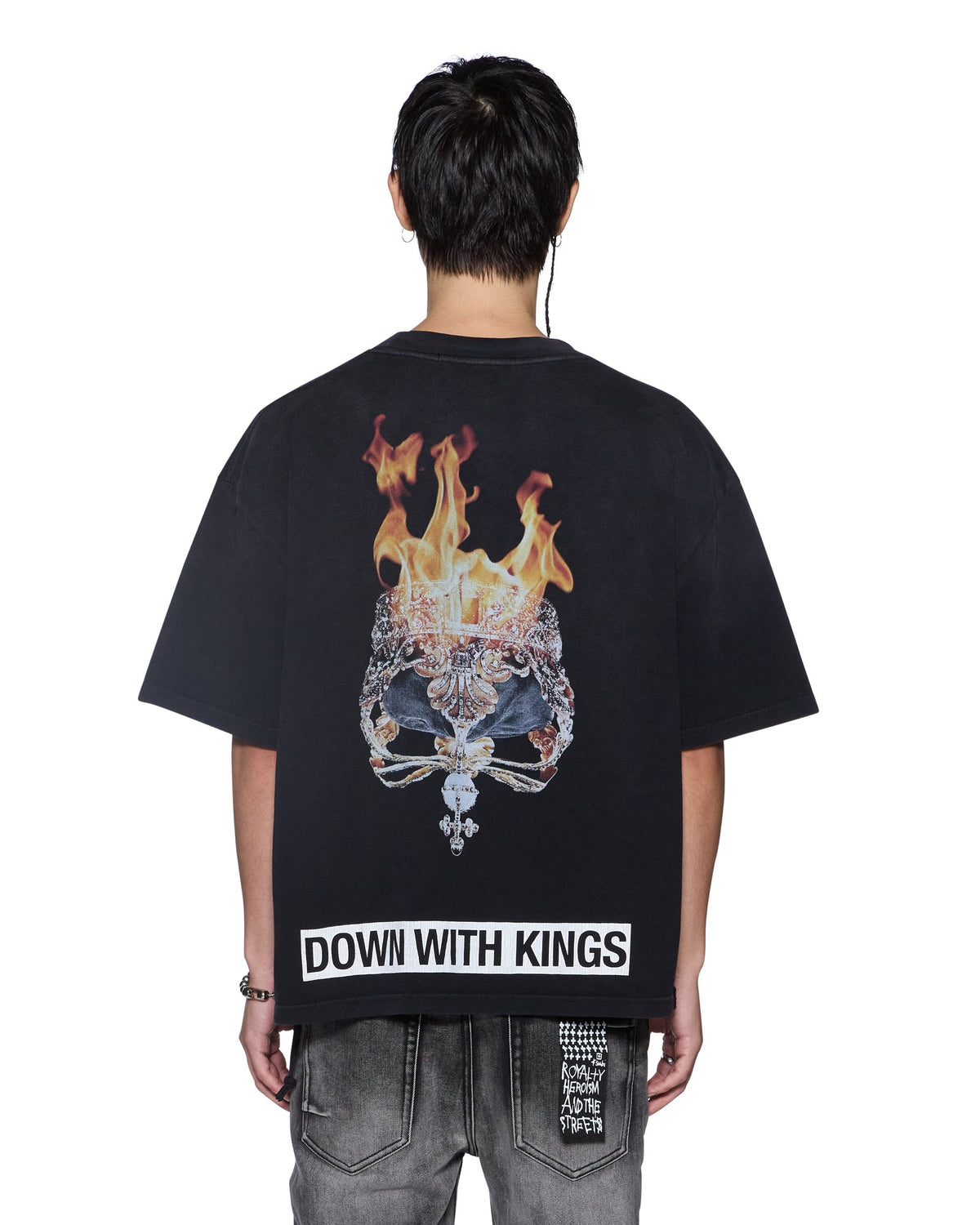Mens Kings Halen Ss Tee Black Fade Slim Tees - Black