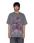 Mens Knotted Ekcess Ss Tee Charcoal Oversized Tees - Grey
