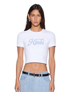 Womens Ksubi Bling Baby Ss Tee White Cropped Tees - White