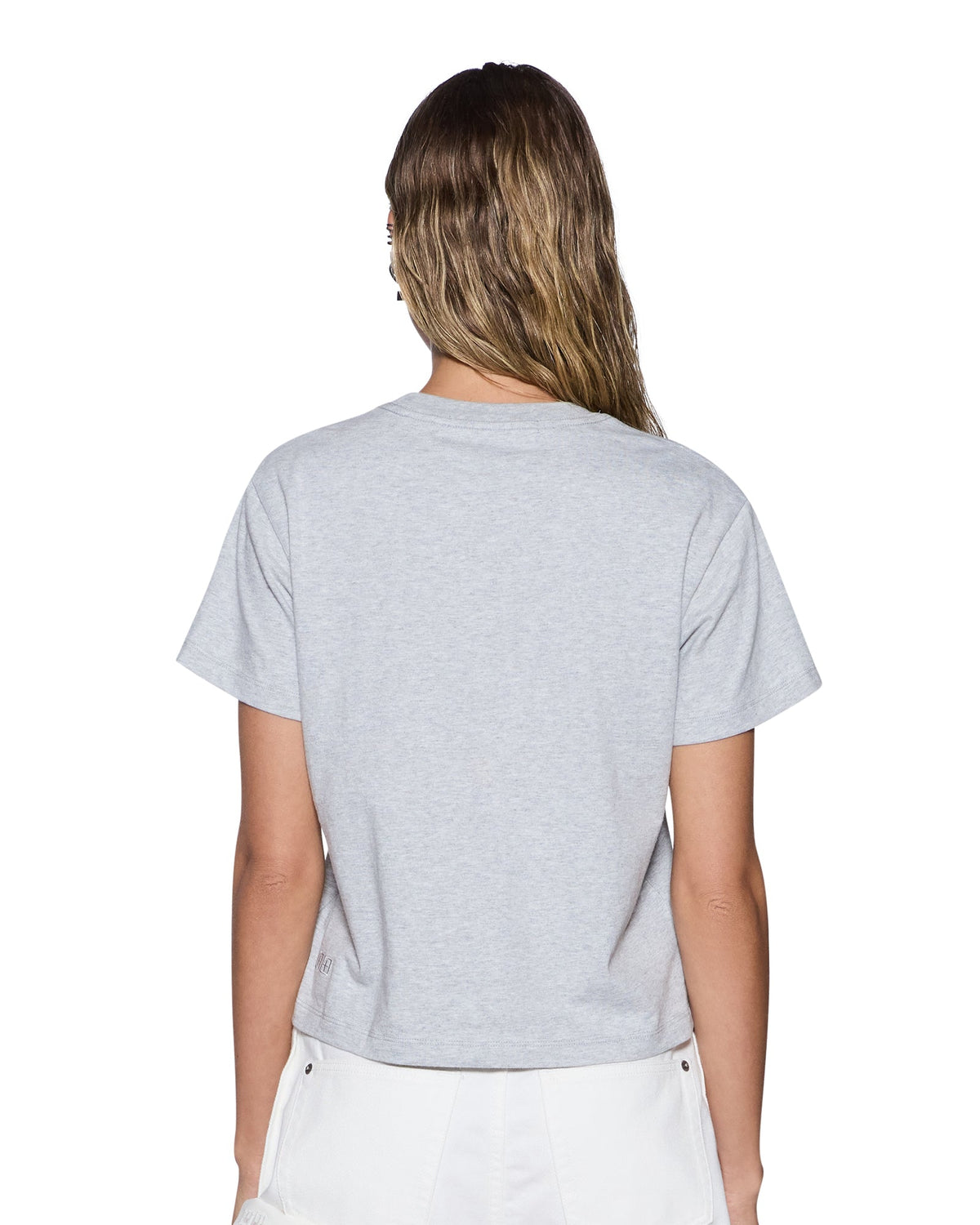 Womens Ksubi Plaid Shrunken Ss Tee Grey Marle Fitted Tees - Grey