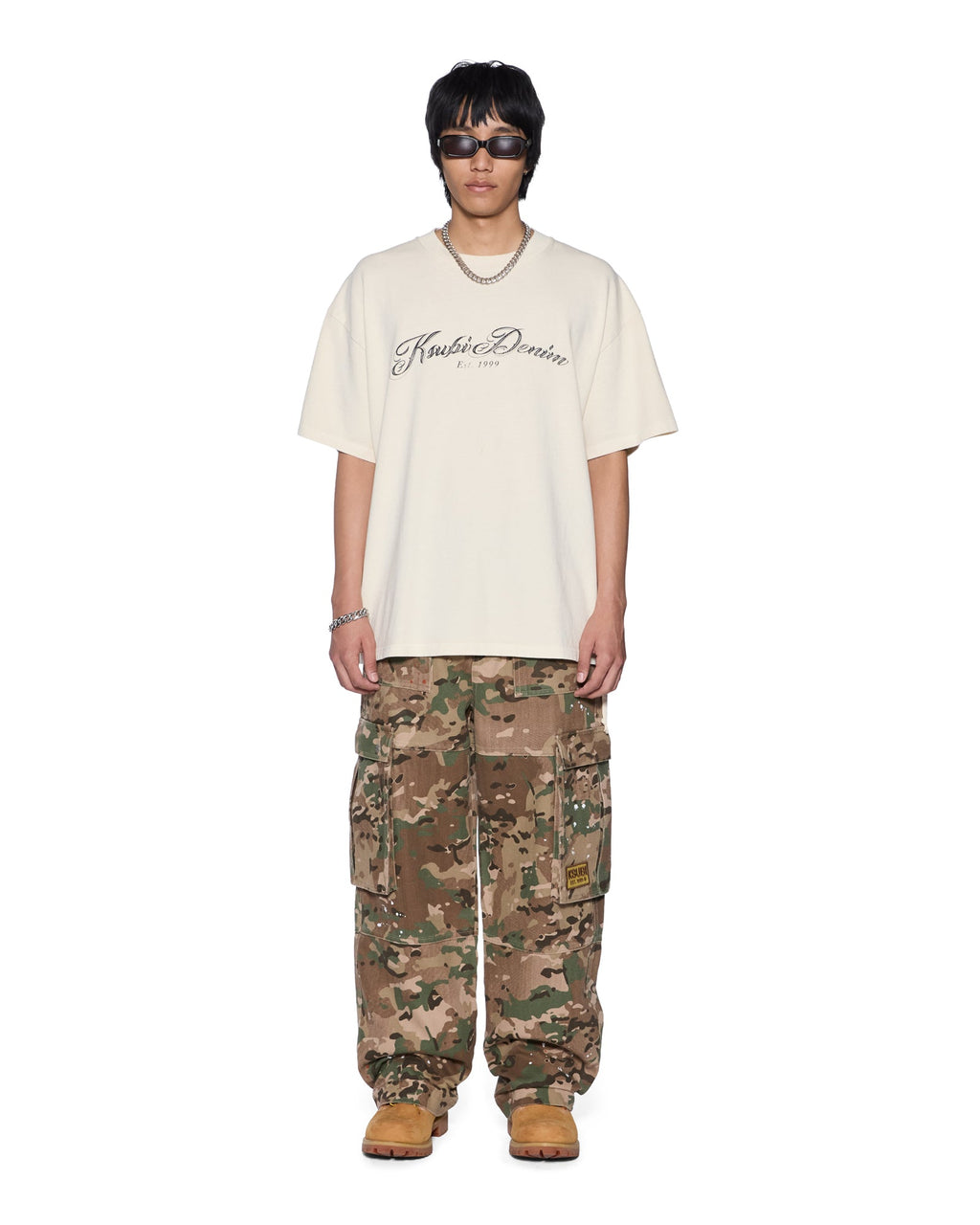 Mens Life Ekcess Ss Tee Desert Oversized Tees - Beige