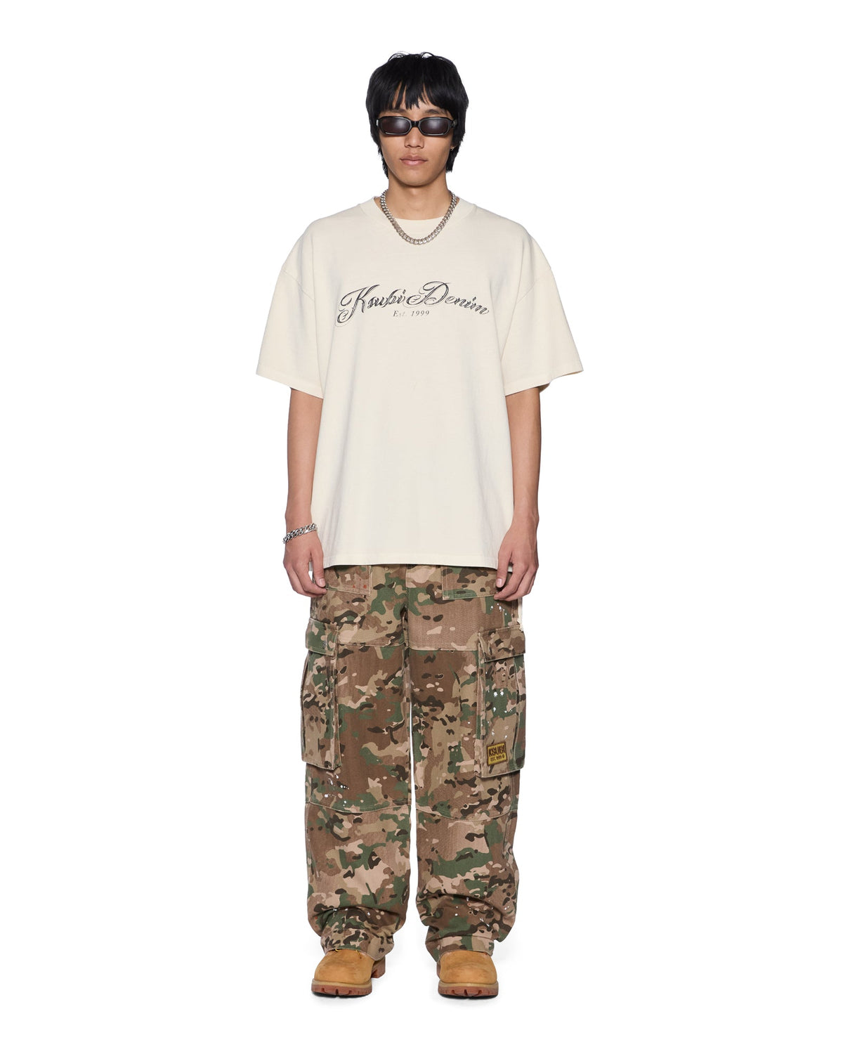 Mens Life Ekcess Ss Tee Desert Oversized Tees - Beige
