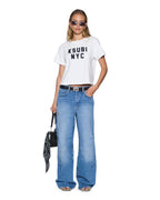 Womens Nyc Shrunken Ss Tee White Fitted Tees - White