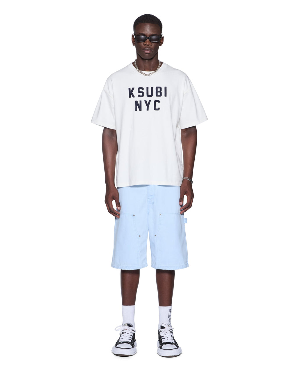 Mens Nyc Ekcess Ss Tee Tru White Oversized Tees - White