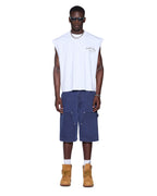 Mens Royalty Halen Cut Off Tru White Baggy Tees - White