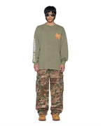 Mens Zero Heroes Ls Tee Militant Oversized Tees - Khaki